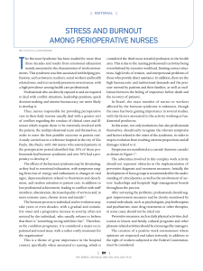 Stress and Burnout in Perioperative Nurses