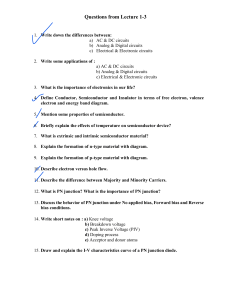 Lecture Questions: Circuits, Semiconductors, PN Junctions