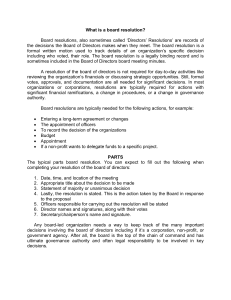 Board Resolutions & Secretary Roles