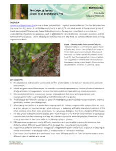 Anole Lizard Evolution: Film Guide & Educator Materials