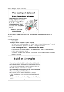 Stress & Learning: Motivation, Emotions, and Self-Regulation