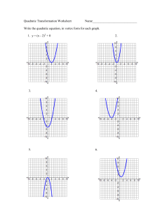 Quadratic Transformation Worksheet