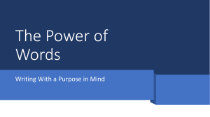 Power of Words: Writing with Purpose