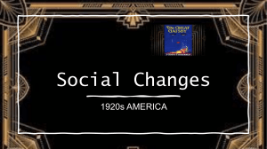 1920s Social Changes in America