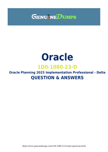 Oracle 1D0-1080-23-D Exam Questions & Answers