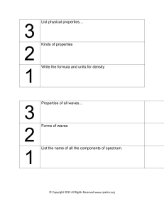 Physics Worksheet: Properties, Density, Waves
