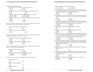Civil Engineering Math Review: Algebra Sequences & Series