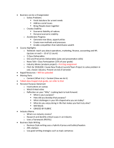 Business Course Syllabus: Changemaker, Projects, and Resources