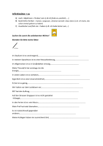 Infinitivsätze mit 'zu' Arbeitsblatt