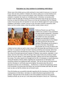 Combating Child Labor Through Education in Pakistan
