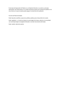Separación de Poderes en un Estado de Derecho