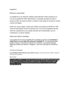 Hepatitis B: Definición, Pruebas y Resultados