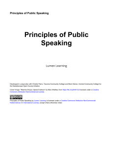 Principles of Public Speaking: Course Material