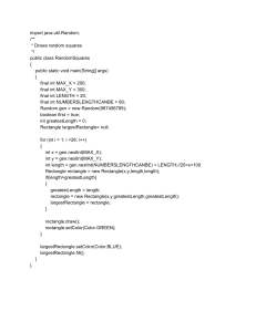 Código Java para dibujar cuadrados aleatorios
