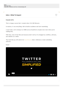 Twitter Followers & Dollars Simplified Course