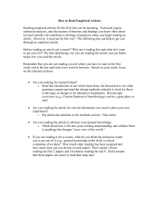 How to Read Empirical Articles: A Guide