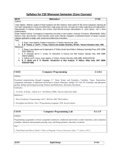 CSE Monsoon Semester Core Courses Syllabus