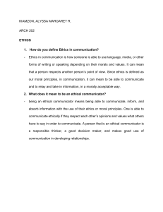 Ethics in Communication Essay