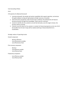 Cost Accounting Balanced Scorecard & Operating Income Notes