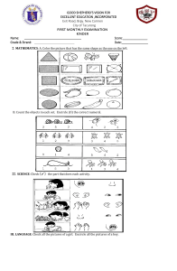 Kinder Exam: Math, Science, Language Skills Assessment