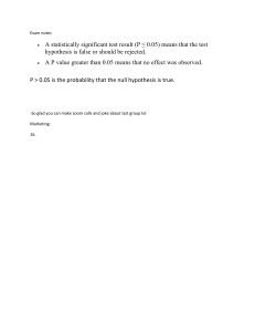 Exam Notes: Statistical Significance & P-Values