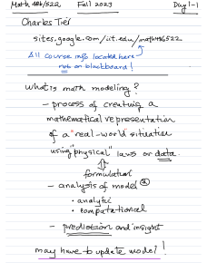 Modelagem Matemática: Anotações de Aula