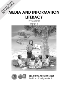 Media & Info Literacy Activity Sheet: 4th Quarter, Week 1