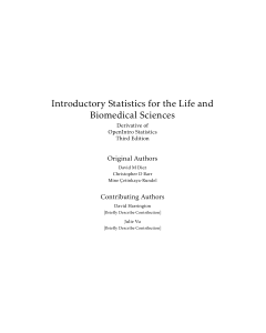 Introductory Statistics for Life & Biomedical Sciences