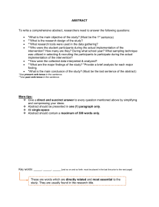 Research Abstract Writing Guidelines