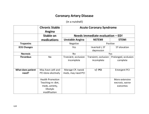 Coronary Artery Disease Overview Table