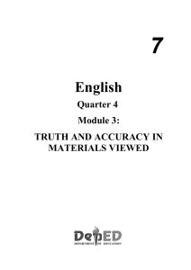 Truth and Accuracy in Materials Viewed - English Module