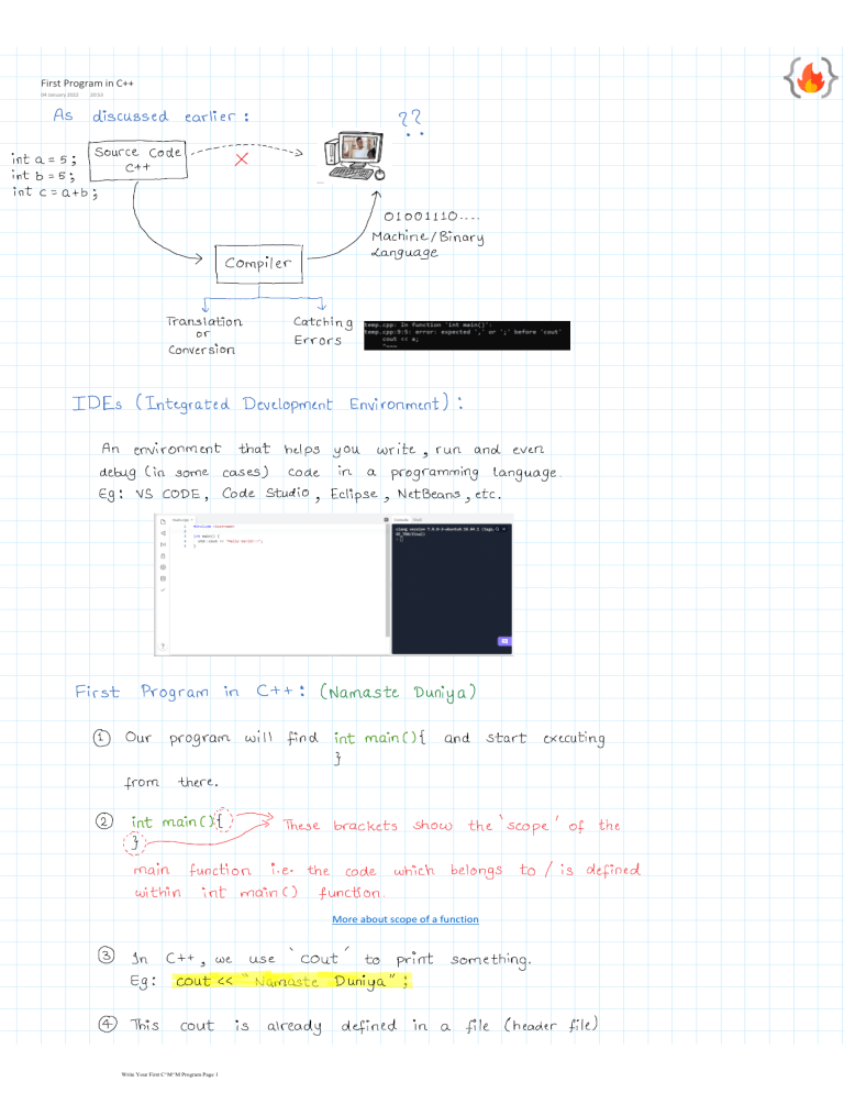 First C++ Program: Introduction to Programming
