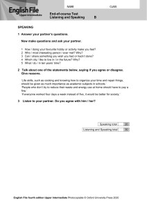 English Upper-Intermediate Speaking Test