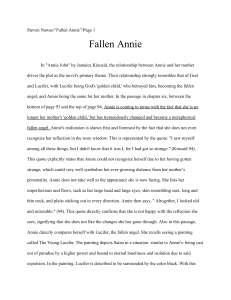 Fallen Annie: Analysis of Annie John