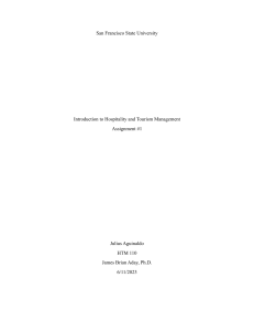 Hospitality & Tourism Management Assignment #1