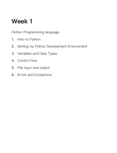 Python Programming Course Outline - Week 1