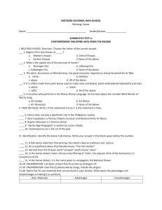 Contemporary Philippine Arts Summative Test (Region VIII)
