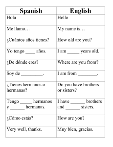 Frases básicas en español e inglés