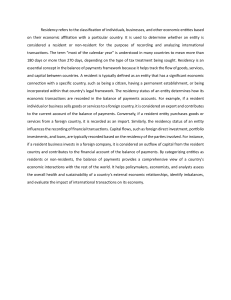 Residency & Balance of Payments: International Economics