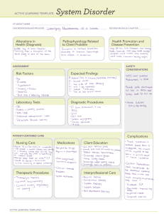 Stroke Manifestations Active Learning Template