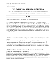 "Eleven" Character Analysis Worksheet | High School Lit