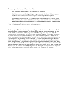Number Guessing Game Assignment Instructions