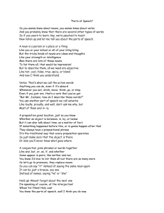 Parts of Speech Poem: Grammar Basics