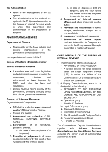 Tax Administration in the Philippines: BIR Overview