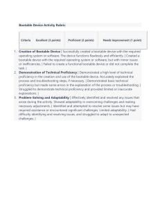 Bootable Device Activity Rubric