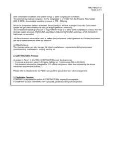 Propane Compressor Diversion Valve Technical Memo