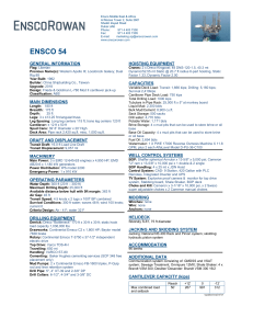 ENSCO 54 Jack-Up Rig Specifications