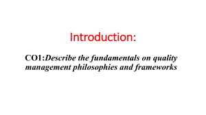 Quality Management Fundamentals: TQM Philosophies & Frameworks