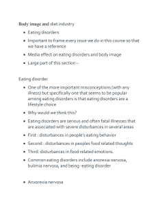 Body Image & Eating Disorders Lecture Notes