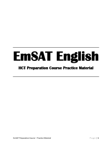 EmSAT English Practice: Grammar, Vocabulary, Reading, Writing